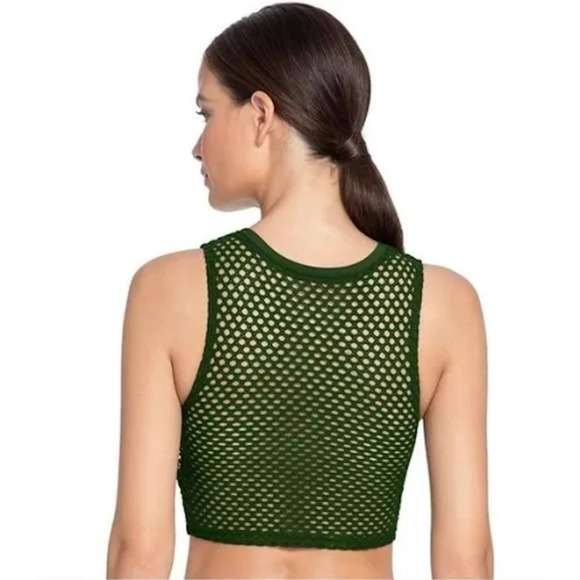 NWT Robin Piccone M Bo Mesh Tie Front Bikini Top Perla Bottom Rust 126757 - Picture 3 of 6